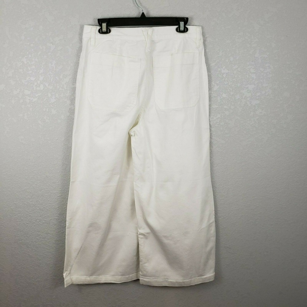 Point Sur wide leg crop pants jeans 31 tall white - Picture 4 of 8